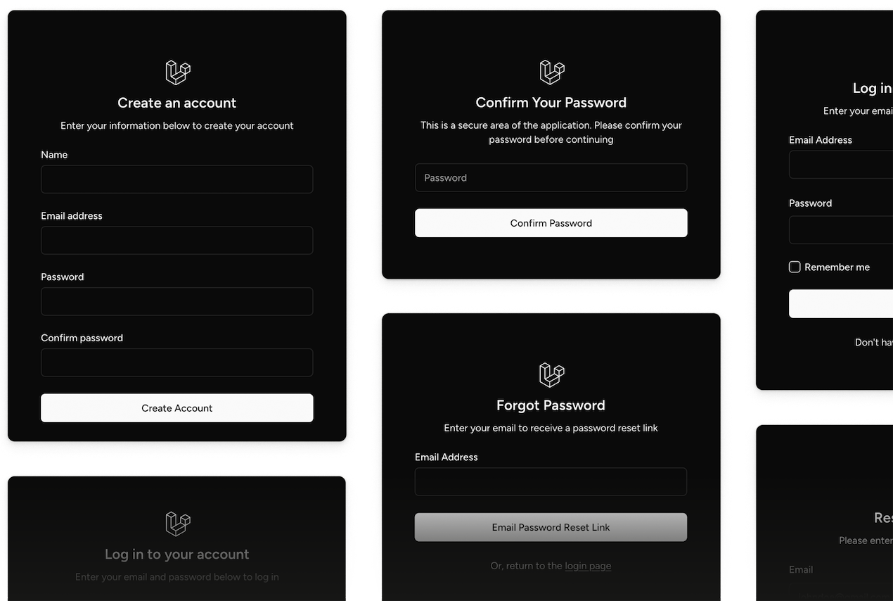 Built-in Laravel authentication
