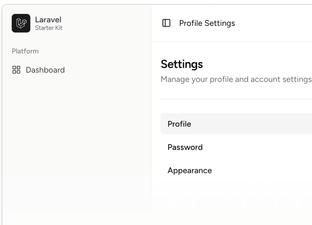 User settings